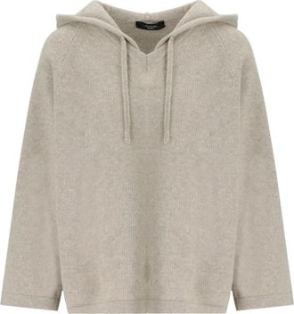 Max Mara Ghianda Hooded Sweater - Dames - Hoodies - Beige - XS - Wol - Hoodies & sweatvesten