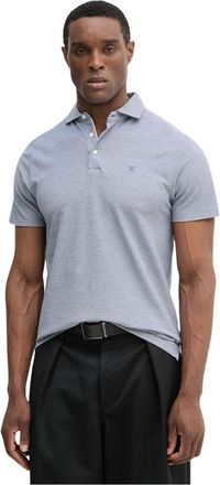 Hackett Tops, Heren, Blauw, L, Katoen, Klassiek Passend Oxford Piqu&eacute; Polo met Korte Mouwen