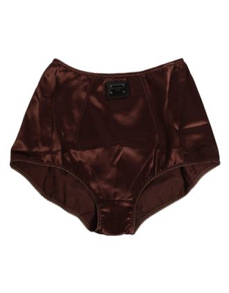 Dolce & Gabbana Womens Brown Silk Stretch High Waist Girdle Underwear 06+se Clothing