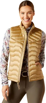 Ariat Womens Ideal Down Gilet in Iridescent Fields Of Rye, Size X-Small, by Ariat