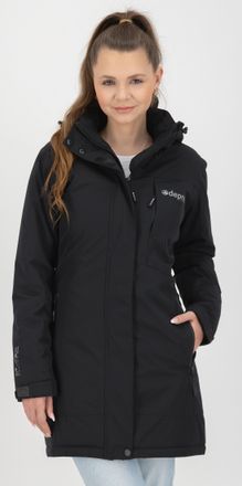 Deproc Winterjacke DEPROC ACTIVE MONTREAL LONG WMN, Damen, Gr. 36/38 (M), schwarz, 96% Polyester; 4% Elastan, Windstopperb&uuml;ndchen mit Daumenl&ouml;chern,mit Schne