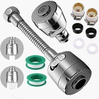 OEM Aireador De Grifo De 2 Piezas - Giro De 360&deg; - Aireador De Grifo Con Manguera Extendida - Ahorrador De Agua Universal Con Adaptador De Boquilla - Cabe
