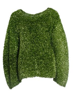 Dries Van Noten Dries van Noten, Oversized lame green sweater
