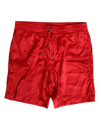 Dolce & Gabbana Rode Nylona Trekkoord Strandshorts Zwemkleding