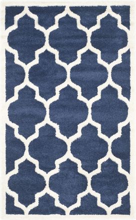 Safavieh Alfombra aZul Marino/Beige 91 X 152 cm