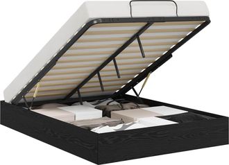 vidaXL Estructura De Cama Ottoman Roble Negro 120 X 200 Cm Vidaxl
