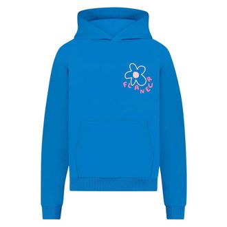Flaneur Hoodies, male, Blue, Size: XS Blue Blossom Hoodie Cotton