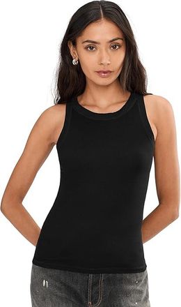 AllSaints Rina Tank Top Womens Clothing Black : LG (US 10-12), Jersey/Nylon/Elastane
