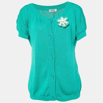 Moschino Moschino Cheap & Chic Green Beaded Detail Cardigan L