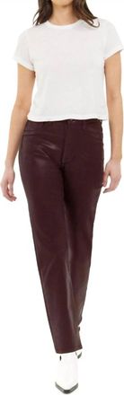 Articles of Society Village High Rise Straight Pants In Espresso Laquer