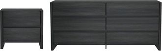Manhattan Comfort Linda Modern 2Pc Double Wide Dresser & Nightstand