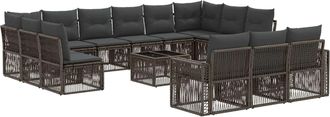 vidaXL Conjunto De Sof&aacute;s De Jard&iacute;n 14 Uds. Gris Y Gris Oscuro Vidaxl