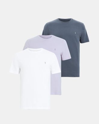 AllSaints Cotton Brace Brushed Cotton T-Shirts 3 Pack, Size: XS