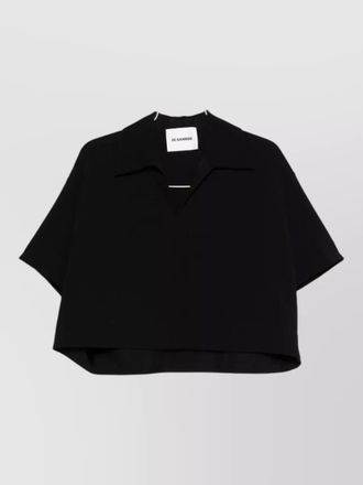 Jil Sander cropped v-neck short-sleeve shirt