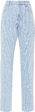 MUGLER star-print tapered jeans - women - Elastomultiester/Cotton - 36 - Blue
