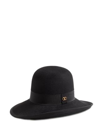 ハット VALENTINO BLACK FELT BUCKET HAT Valentino Black Felt Chin Tie Bucket Hat Valentino