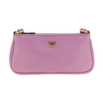 Pinko Shoulder Bags, female, Pink, Size: ONE SIZE Half Moon Horizontal Mini