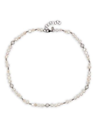 Craft beaded pearl necklace - Silver