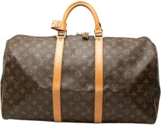 Louis Vuitton Pre-owned Keepall 50 - Dames - Pre-owned - Bruin - Maat: ONE Size Zijde