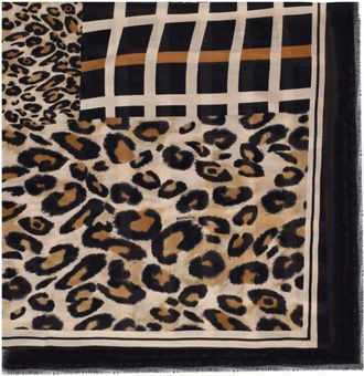 Marella Aerosi Leopard Foulard Sjaal - Dames - Accessoires - Bruin - Maat: ONE Size Modal