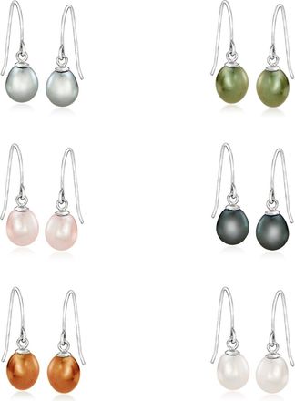 Ross-Simons 6-6.5mm Multicolored Cultured Pearl Jewelry Set: 6 Pairs Of Earrings in Sterling Silver