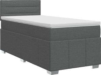 vidaXL Cama Box Spring Con Colch&oacute;n Gris Oscuro 90 X 190 Cm Tela Vidaxl