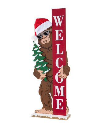 Glitzhome Christmas Wooden Big Foot Porch D&eacute;cor