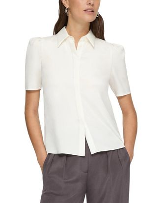 Lafayette 148 New York Puff Sleeve Button Front Shirt