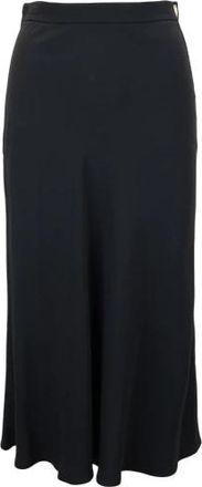 Elisabetta Franchi Uitlopende Rok met Zijbanden - Dames - Midirokken - Zwart - S - Rokken