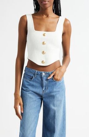 L'agence Saga Square Neck Tank in Ivory/Gold at Nordstrom Rack, Size Large