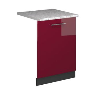 Vicco Panel Frontal Del Lavavajillas Fame-line, Rojo Burdeos Alto Brillo, 60 Cm, Et M&aacute;rmol, Vicco