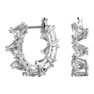 Swarovski Dames Creolen Trilliant Slijpsel Zilver- Wit Matrix 5632467 - Dames - Oorbellen - Grijs - ONE Size - Accessoires