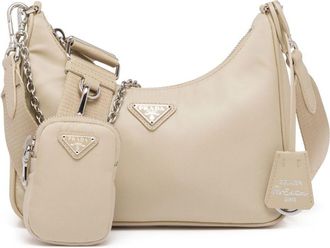 Prada Re-Edition 2005 shoulder bag - women - Recycled Polyamide/Recycled Nylon/Saffiano Leather - OS - Neutrals