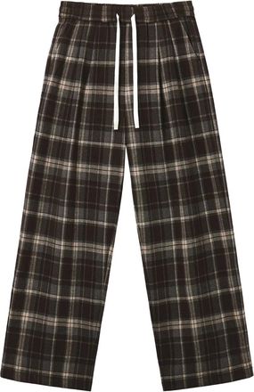 B+ab Geruite trainingsbroek met elastische tailleband - Bruin