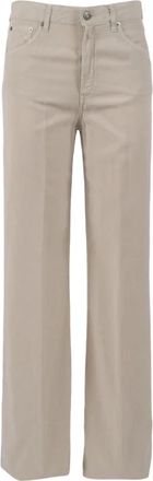Dondup Amber Wide Leg Broeken - Dames - Regular Fit Jeans - Beige - W25 - Jeans