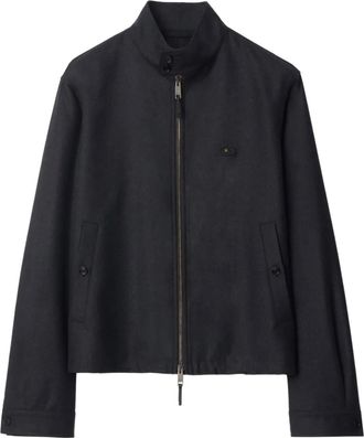 Burberry Wollen shirtjack met rits - Blauw