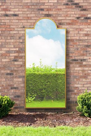 MirrorOutlet Gold Contemporary Wall & Leaner Garden Mirror 75x 33 190x85cm | Size: 1 Pack