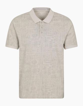 Mountain Warehouse Mens Mountain Warehouse Mens Dawnay Textured Pique Polo Shirt - Cream - Size: 44