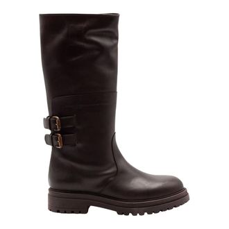 Julie Dee Kniehoge laars - Dames - Schoenen - Bruin - Maat: 38 EU Leer