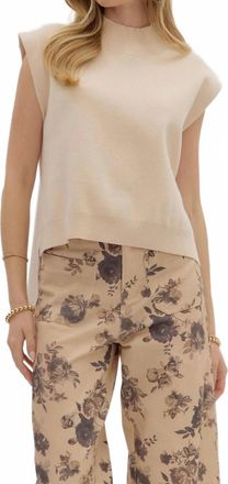 Entro Slant Muscle Sweater In Cream