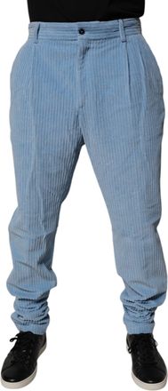 Dolce & Gabbana Mens Light Blue Corduroy Cotton Skinny Denim Jeans Clothing