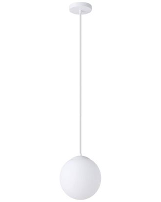 Eglo Eglo Rondo 1 Light Pendant With White Finish & White Glass Shade