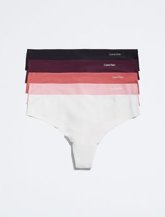 Calvin Klein Womens Invisibles 5-Pack Thong - Multi - XS