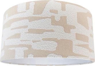 QAZQA Qazqa Pantalla De L&aacute;mpara De Tela Blanca Con Rayas Beige 50/50/25