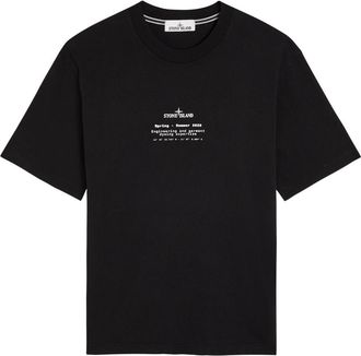 Stone Island Logo-print Cotton T-shirt - Black - XL