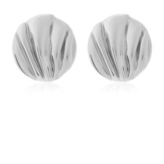 Chlo&eacute; Pleats Clip-On Oorbellen - Dames - Oorbellen - Grijs - ONE Size - Accessoires