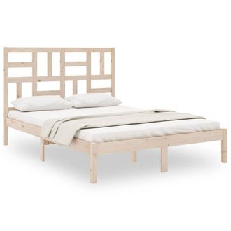 Berkfield Home Bed Frame Solid Wood 140x200 cm in Light Tan