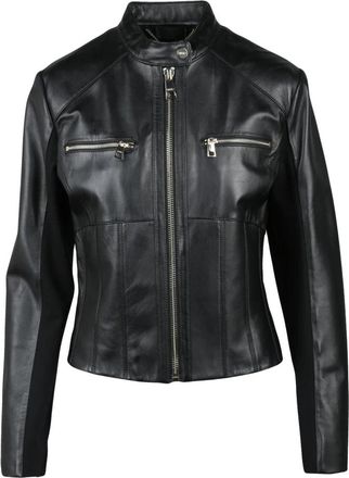 Liu Jo Biker Jacket - Dames - Leren en Su&egrave;de Jassen - Zwart - L - Leer - Jassen