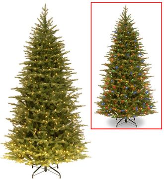 National Tree Company 7.5Ft Feel Real Nordic Spruce Slim Hinged Tree With Lights