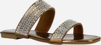 XY London Womens XY London Womens/Ladies Lucy Cork Metallic Slip-on Sliders - Silver - Size: 4